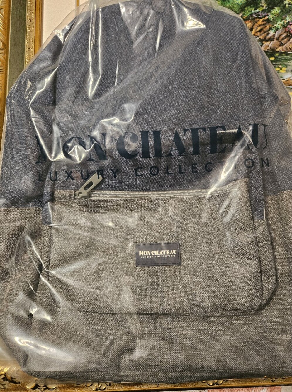 Chateau Men's Charcoal Gray Backpack with Front Zip Pocket
